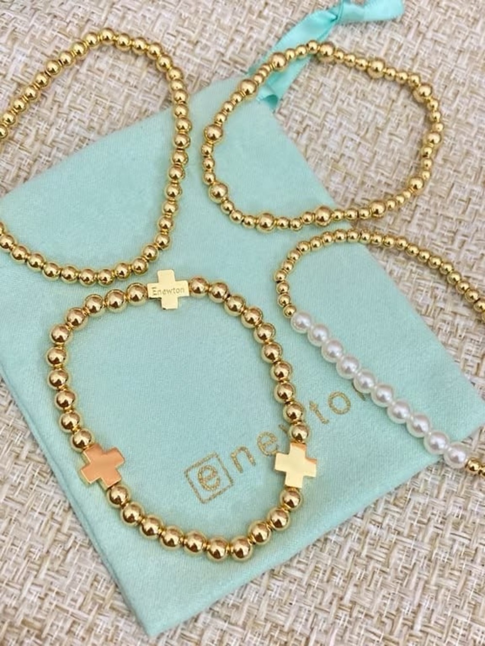 Newton Gold Bead and Pearl Multi-Strand Bracelet Set - Picture 6 of 6